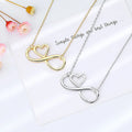 Simple Sterling Silver Heart Infinity Necklace Engagement Wedding Party Gold Plated for Women