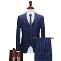 2025 Autumn Jacket Pants Vest Set Nice Male Casual Boutique Wedding Groom Plaid Blazzer for Men Suit 3 Pieces Trousers Tuxedo