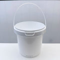 NOUNZY Wholesale White Plastic Bucket with Handle Food Grade 1.5 Liter BPA Free PP Plastic Buckets