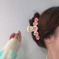 Japanese Style Soft Pink Hair Clamp New Korean Acetate Metal PC Spring Shark Clip Plastic Hair Accessories