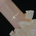 Minimalist Opal Bracelet Heart Crystal  Adjustable Four Leaf Clover Bracelet for Women