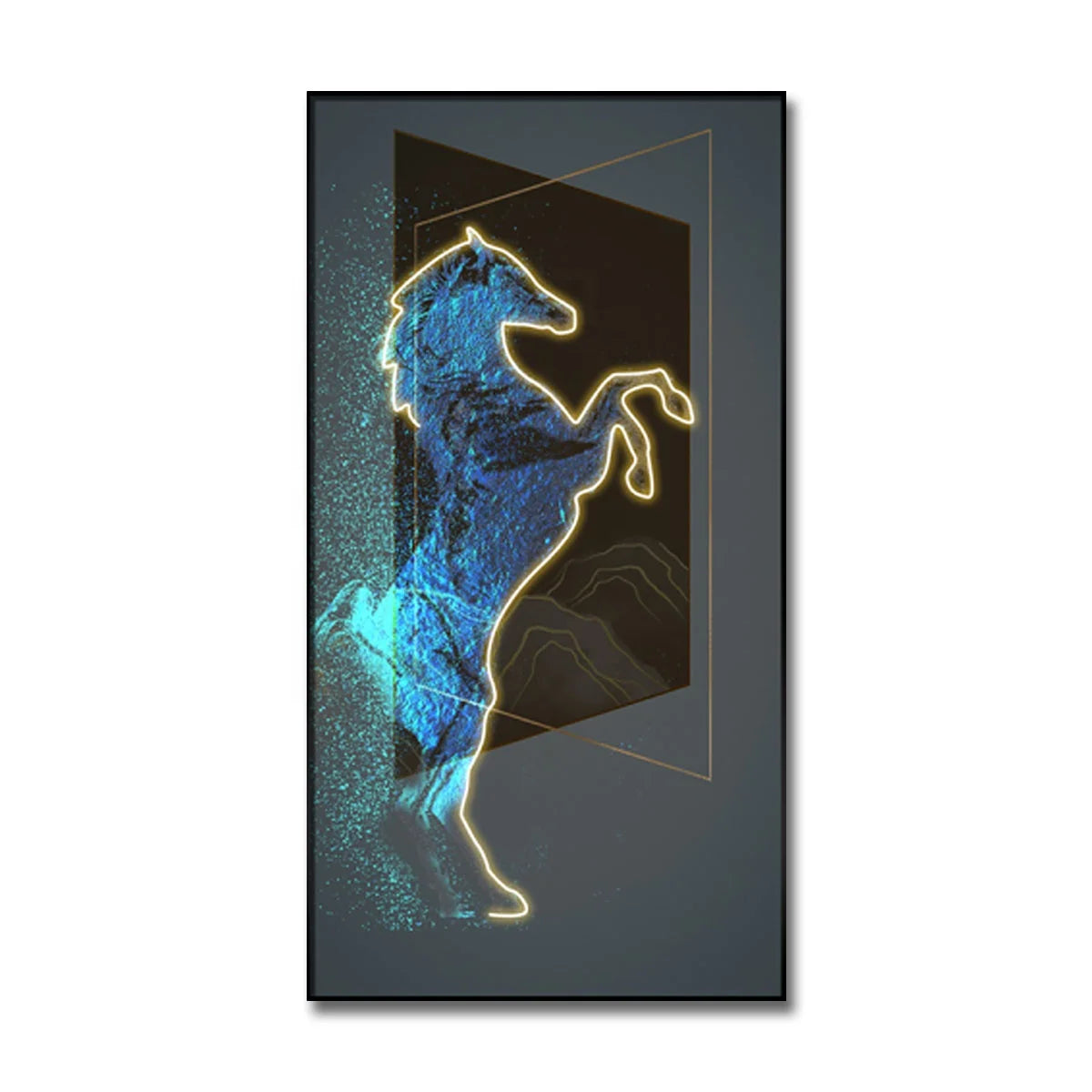 Wall Art Decor LED Paintings Animal Horse Picture Luxury Style Shiny Decorative Wall Painting Living Room Decoration