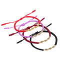 Colorful Hand Made Jewelry Tibetan Buddhist Colorful Thread Knots Gold Twist Woven Rope Bracelet for Couples