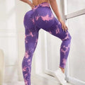 New Yoga High Waist Gym Wear Women Leggings Soft Workout Tights Seamless Tie Dye Fitness Scrunch Butt Leggings