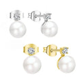 925 Sterling Silver Aaa Mother of Pearl Cultured Natural Pearl Ear Stud Jewelry Earing Pearl Earring for Woman S925