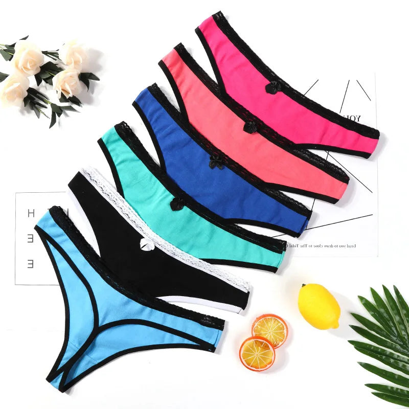 Dropshipping Customized Cotton Seamless Panties Thongs Women Lingeries Young Girl's Panties