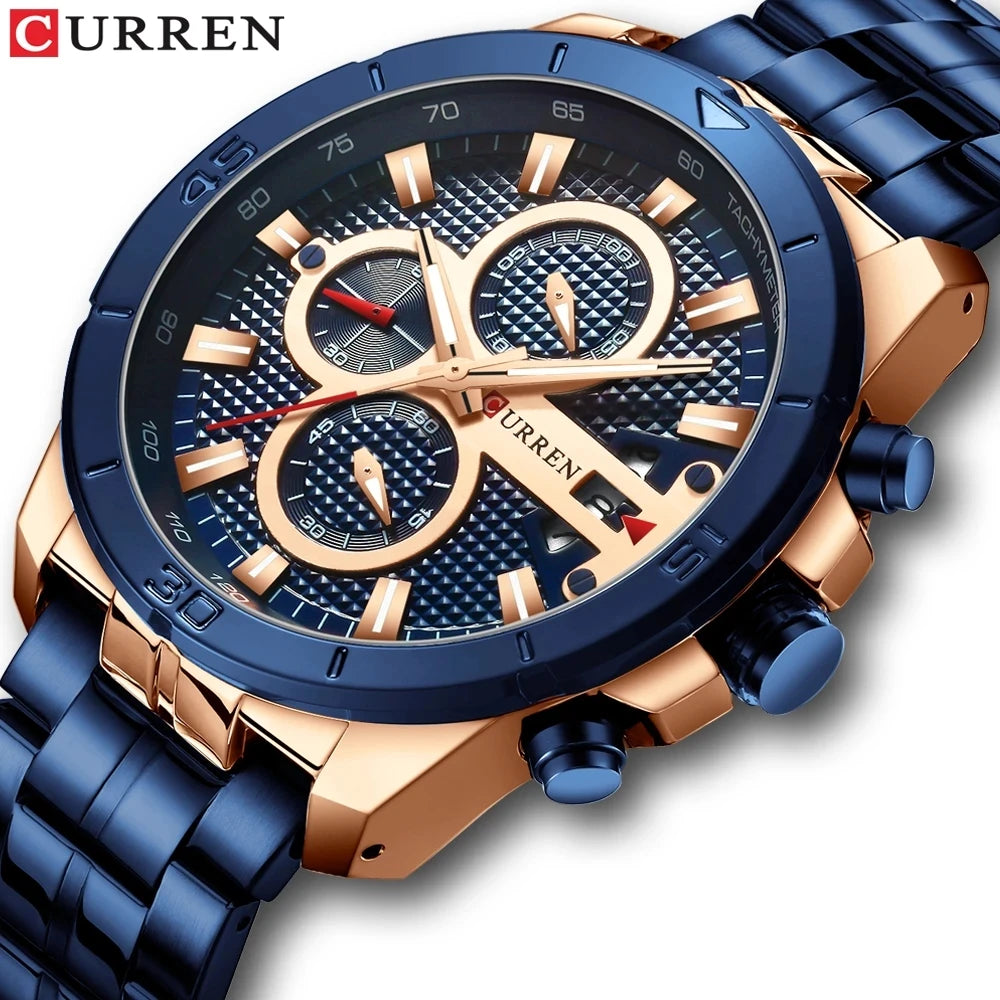 CURREN 8337 Watch Men Casual Stainless Steel Waterproof Watches Men's Luxury Men Wrist Quartz Wristwatches Reloj Hombre