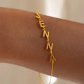 EManco Dainty Personalized Name Jewelry Women Custom Gold Color 26 Initial Letters Name Bracelet 316L Stainless Steel