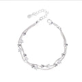 Women Jewelry Star Charm Lucky Bead 925 Silver Plated Bracelet