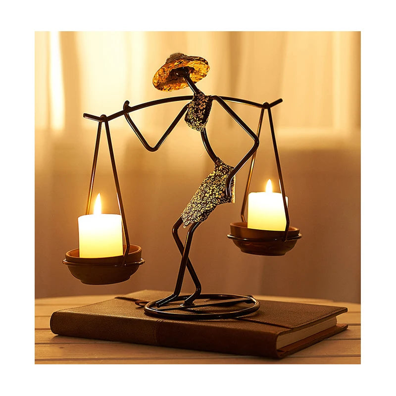 Strongwell Nordic Candle Holder Metal Candlestick Abstract Character Sculpture Decor Home Decoration Art Gift Candlestick