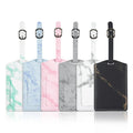 Wholesale New Products 2026 Unique Popular Printed Marble Style PU Leather Material Custom Hotel Luggage Tag