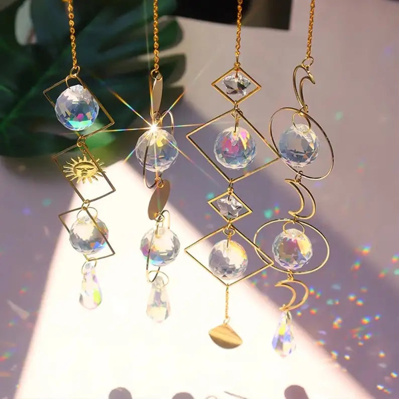 Hot Sale Popular Crystal Sun Catcher for Windows Glass Rainbow Maker Window Car Hanging Amethyst Gemstone Prism Boho Decor