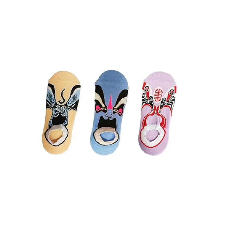 Wholesale Custom Available Men Traditional Beijing Opera Cotton No Show Socks