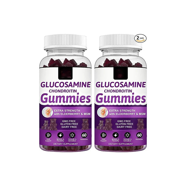 Glucosamine Chondroitin Gummies Extrat Strength Joint Support Gummies with MSM and Elderberry for Natural Joint Support