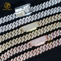 Factory Wholesale Drop Shipping VVS Moissanite Diamond 925 Cuban Link Chain 10mm 12mm 13mm 15mm Hip Hop Necklace Men Jewelry