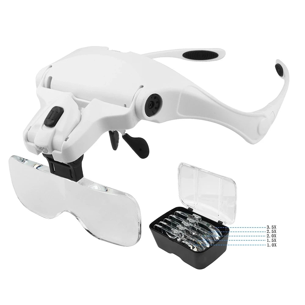 Lavabeauty 5-Lens Lightweight Magnifying Glass with LED Light White 12x7x3cm Video Enlarger