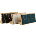 Large 13 Slots Bamboo Jewelry Necklace Earrings Chains Display Stand Organizer