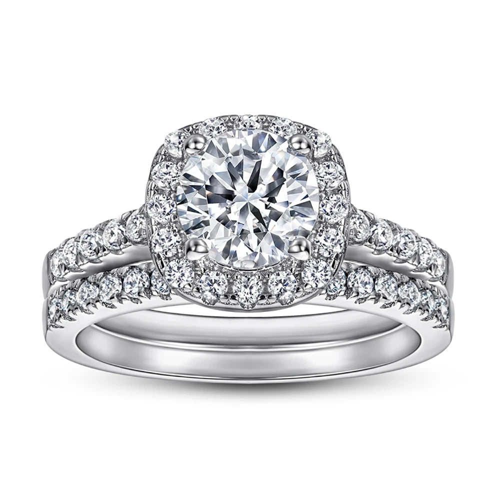 Fashion Jewelry Factory Direct Supplier Sterling Silver 925 Jewelry Round Brilliant Cut Rhodium Plated Anti Tarnish Zircon Ring