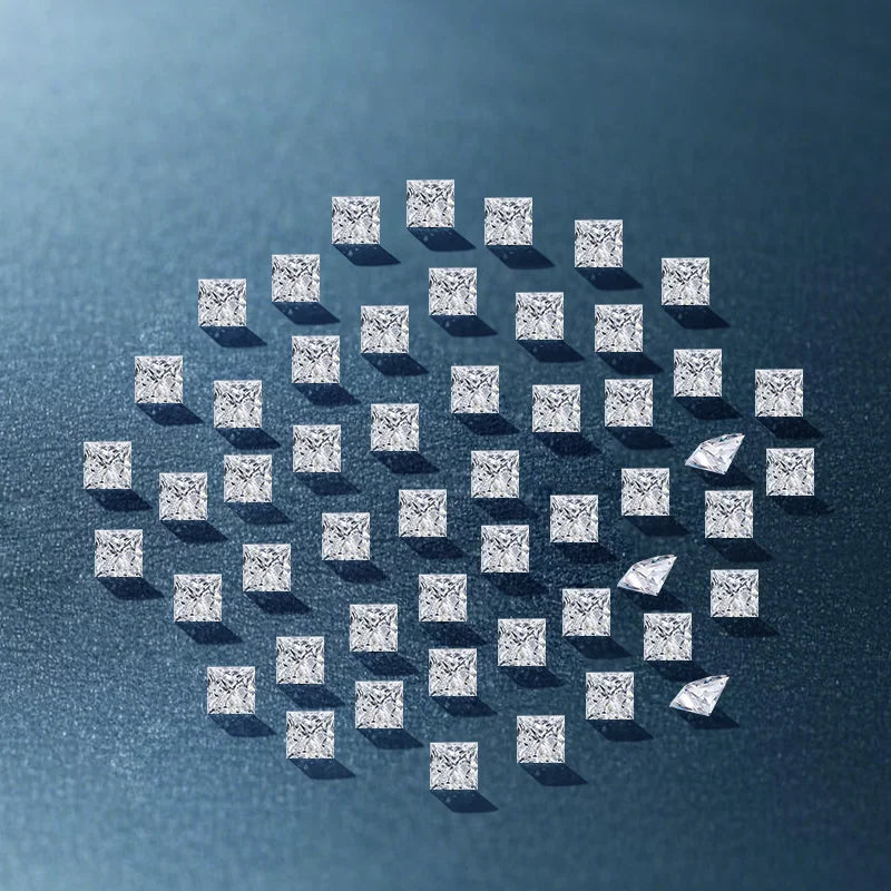 HPHT DEF VS Loose Lab Diamond 1.4*1.4mm to 4.5*4.5mm Square Princess Cut Loose Fancy Melee Diamonds