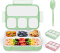 Bento Lunch Box Set Snack Container 4 Compartment Tiffin Box Leakproof Bento Container BPA Free School Lunch Box for Kids Adults