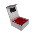 Upload Your Video LCD Screen Box Artificial Eternal Preserved Rose in Video Box