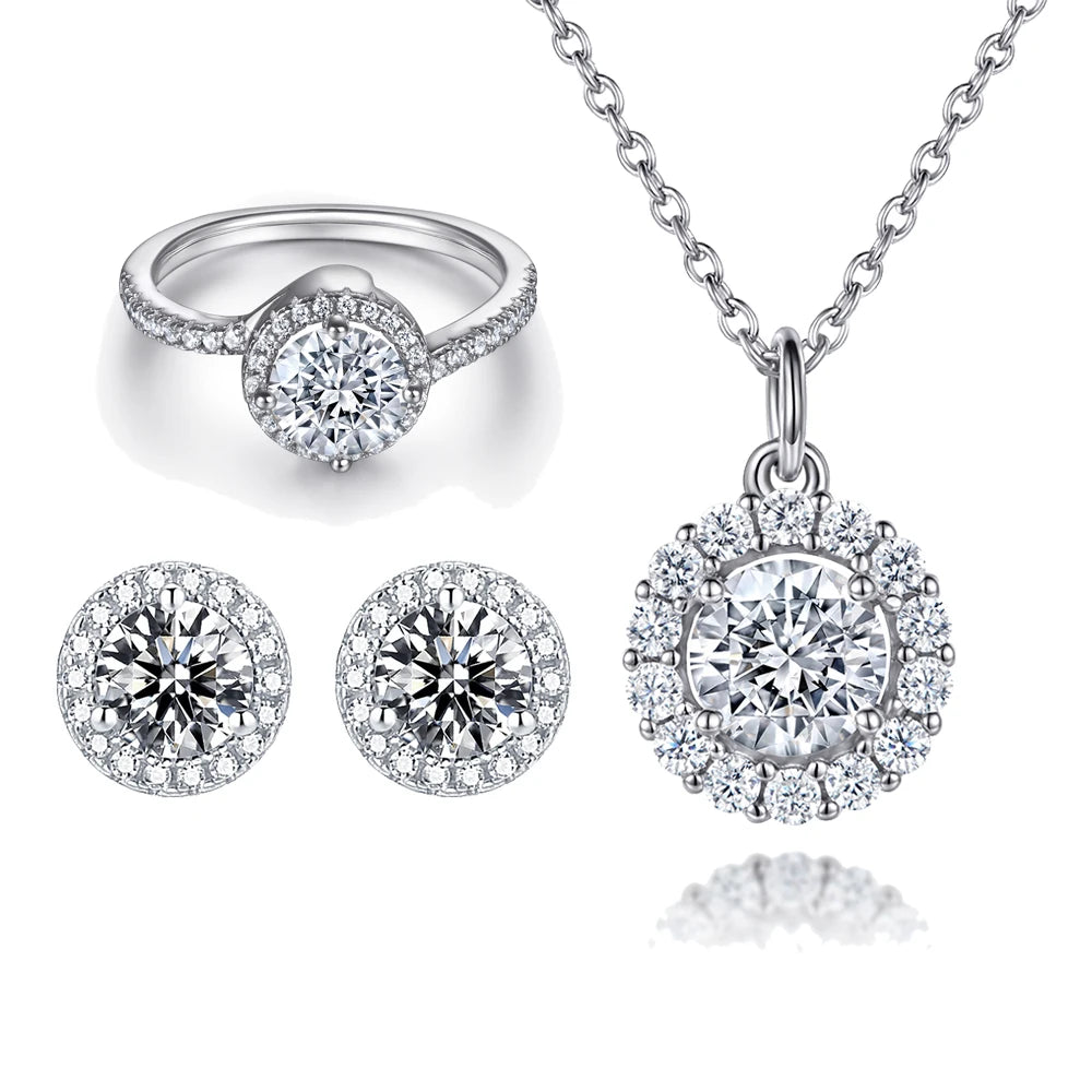 Fine Jewelry Wholesale 925 Sterling Silver Cubic Zirconia Women Jewelry Set