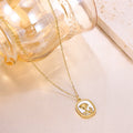 Women Fashion Stainless Steel Rose Necklace Gift Flower Signet Pendant Shell Necklace Gold 18K