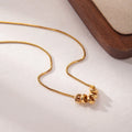 Trendy Simple Golden Bean New Fashionable Stainless Steel Small Bead Pendant Necklace for Women