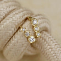 14K Gold Plated Pure 925 Sterling Silver Shiny Zircon Stud Earrings Simple Hot Fashion Design Wedding Gifts for Women Girls