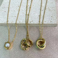 Vintage Jewelry 18k Gold Plated Stainless Steel Chain Link Pearl Necklace Charm Irregular Pendant Necklace for Women