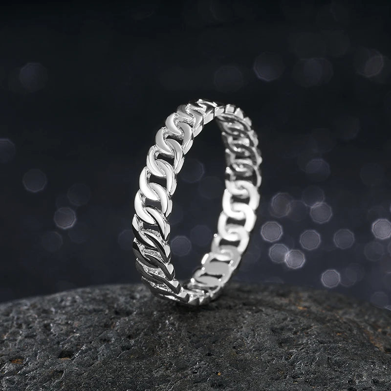 High Quality Luxury Hip Hop Jewelry Men's Real Gold Plated Copper Plain Cuban Ring for Boys