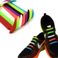 BORDER for TRAVELER One Size Fits All Soft Tie-Free Elastic Silicone Shoelaces for Kids & Adults for Sneakers & Flat Shoes