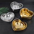 304 Stainless Steel Korean love Heart-shaped Snack Dessert Plate Multi-purpose Gold Tray Jewelry Decoration