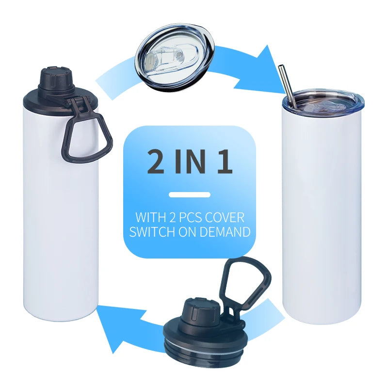 20 oz Sublimation Blank Tumbler Stainless Steel Tumbler Travel Coffee Mug with Lid 20 oz Sublimation Tumbler Straight