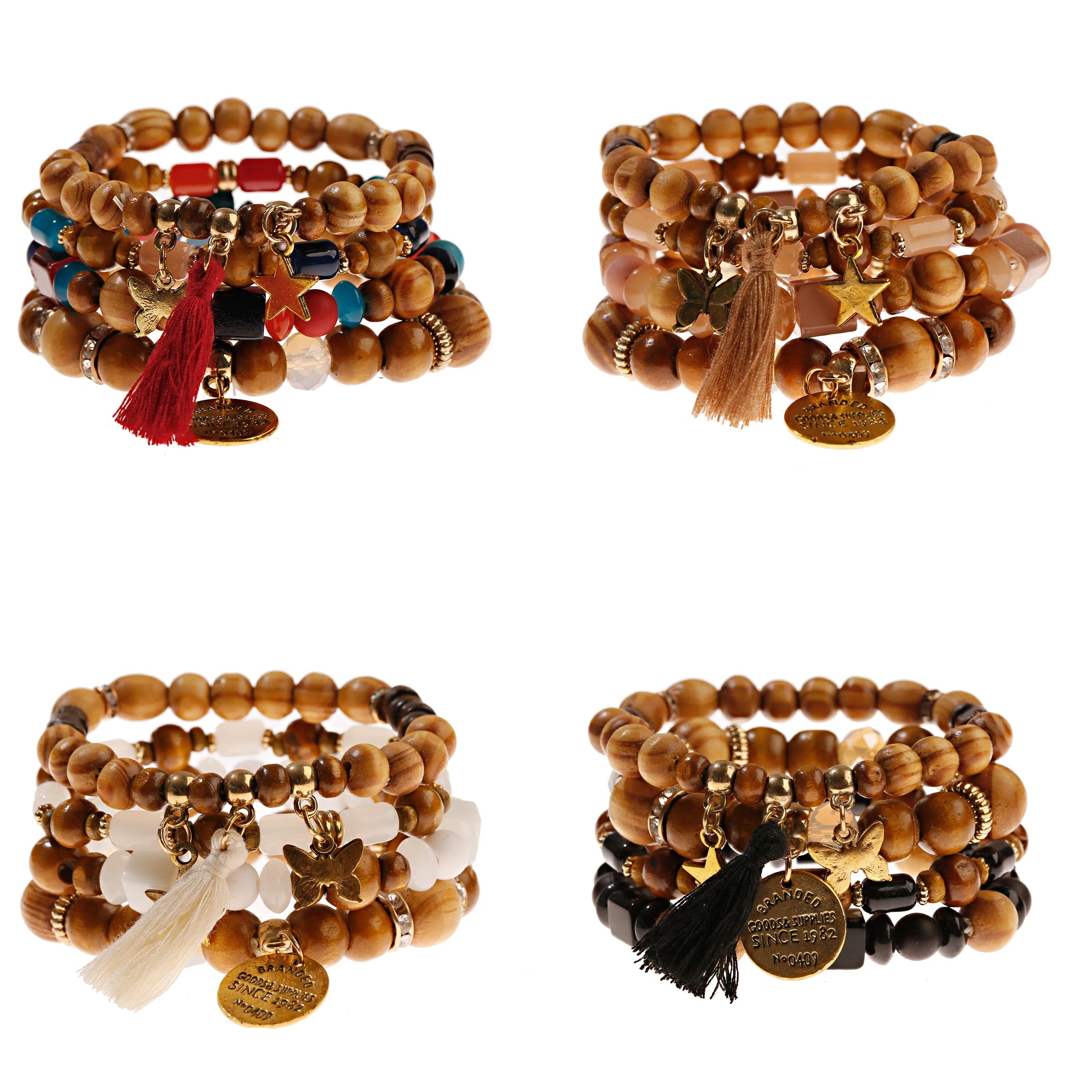 Douvei Alloy Stone Bead Bracelet Charm Buddha Jewelry Children's Bohemian Ethnic Style Gypsy Girl Engagement Mala Bangle