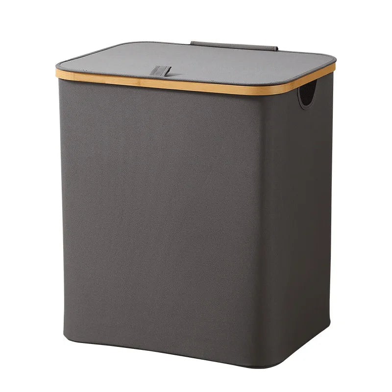 Eco-Friendly Rectangle Foldable Oxford Fabric Storage Box with Bamboo Frame Over 35L Capacity for Efficient Organization