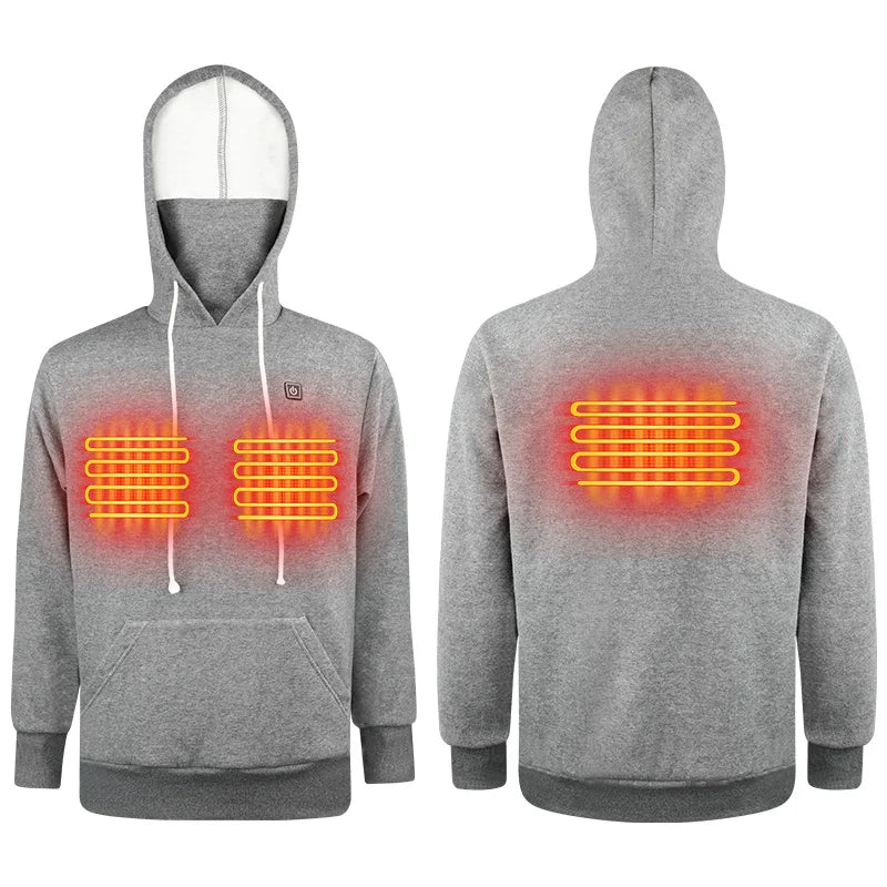 Savior Heat Custom Electric Heating Sweatshirt New Fashion Rechargeable Battery Heated Hoodie 100% Cotton Keeps You Warm Winter