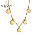 Ason Jewelry New Fashion Waterproof Stainless Steel Religious Necklace Round Women's Head Portrait Pendant Necklace