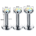 3pcs/pack Steel Opal Labret Monroe Rings Lip Ring Ear Helix Ring Ear Cartilage Tragus Lip Studs Body Piercing Jewelry 16G