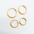Gold Plated Stainless Steel Hoop Earrings Trendy Indian Jewelry Aretes De Moda Bijoux Plaque Dijes De Acero for Men and Women