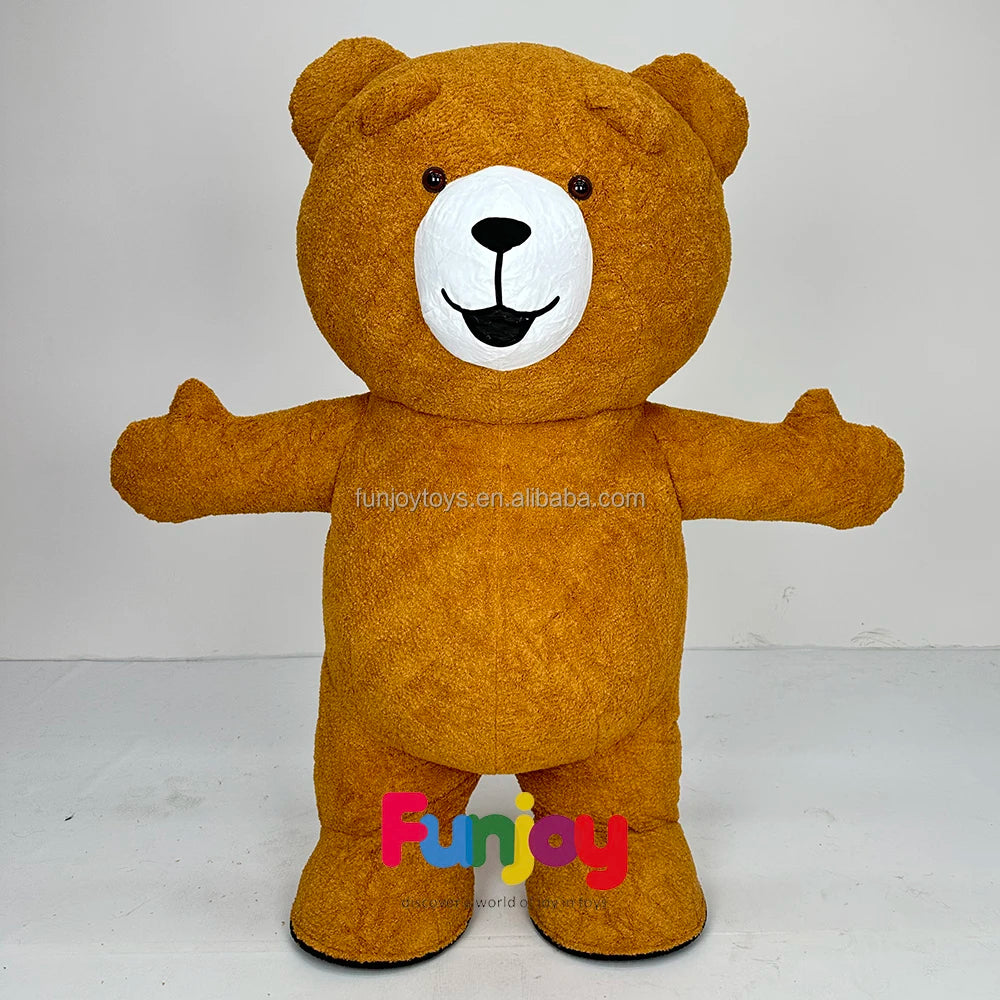 Giant Teddy Bear Mascot Costume Inflatable Plush Funny Bear Doll Clothing Colorful Anime Cartoon Bear Cosplay Dress up Jumpsuits