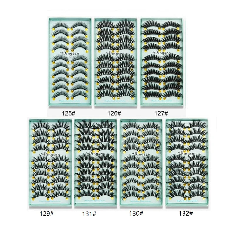10Pairs 3D Mink Eyelashes Makeup Natural Long False Eyelashes Dramatic Lashes Extension HandMade Fake Eyelash MegaBDM