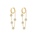 Latest 18K Gold Plated Stainless Steel Jewelry Round Hoop Zircon Chain Earrings Trendy for Women Accessories Earrings E231501