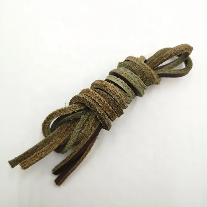 High Purchase Rate Maoyuan MY-RWS100 Real Leather Flat Shoelaces Cow Design Rope Cord Durable Pair for Hiking Boots Leather