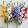 86cm High-End Realistic Long-Stem White Delphinium Artificial Silk Flowers European Style for Autumn Wedding Events Party