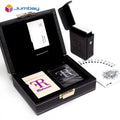 Luxury Wooden PU Leather Box Two Deck Playing Cards Poker Game Set With Pen and Notebook