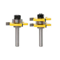 2pcs 8mm Shank Carbide Tooth Slotting Router Bits Slot Cutting Tools with Bearing for Woodworking Door Cabinet Furniture