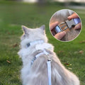 Lightweight and Flexible Nylon Cat Harness with Striped Pattern Cat Leash for Easy Outdoor Adventures