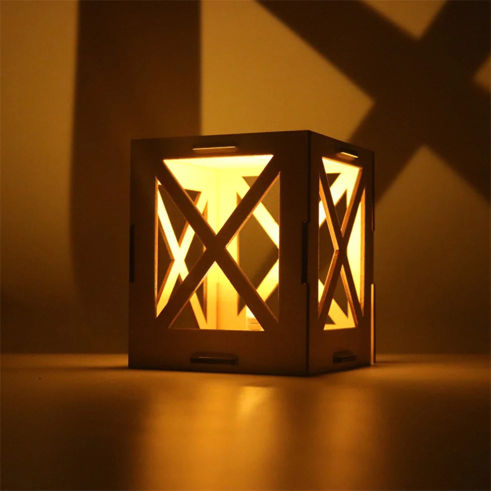 Newly Designed Home Decoration Laser Cutting Crafts Wood Light 3D Nightlight Bedside Nightlight