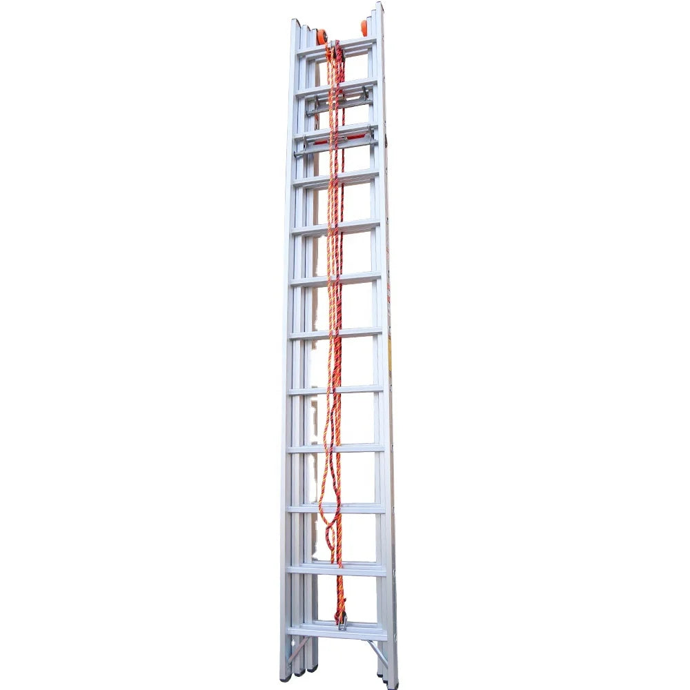 FINE FN-119S EN131 Industrial Modern Design 15 Meter Aluminum Triple Extension Ladder 3 Section Folding Ladder 150KG Load 2-Year